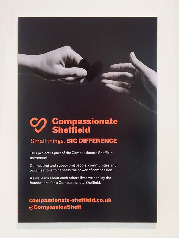Compassionate Sheffield display board in the exhibition